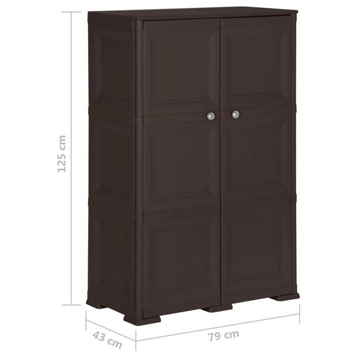 Armoire en plastique 79x43x125 cm Design de bois Marron - Photo n°8