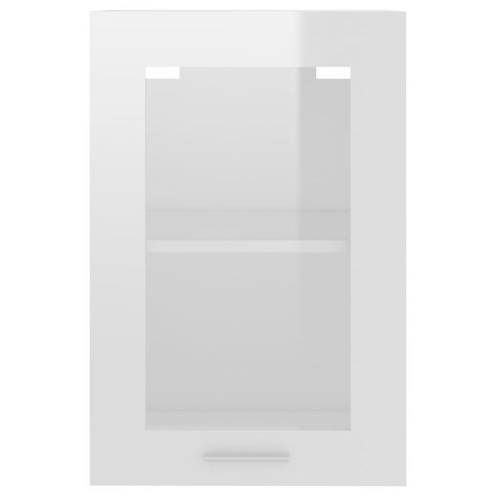 Armoire en verre suspendue Blanc brillant 40x31x60 cm - Photo n°7