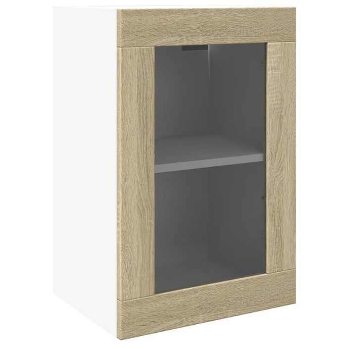 Armoire en verre suspendue chêne sonoma 40x31x60 cm - Photo n°2