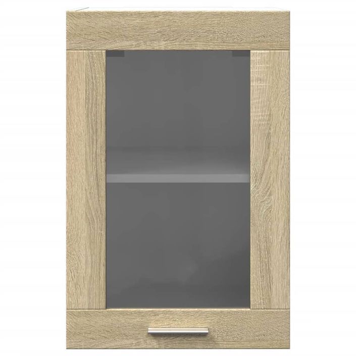 Armoire en verre suspendue chêne sonoma 40x31x60 cm - Photo n°5