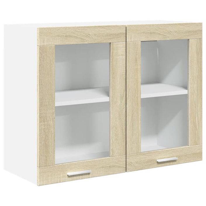 Armoire en verre suspendue Chêne sonoma 80x31x60 cm - Photo n°2