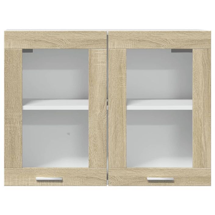 Armoire en verre suspendue Chêne sonoma 80x31x60 cm - Photo n°5