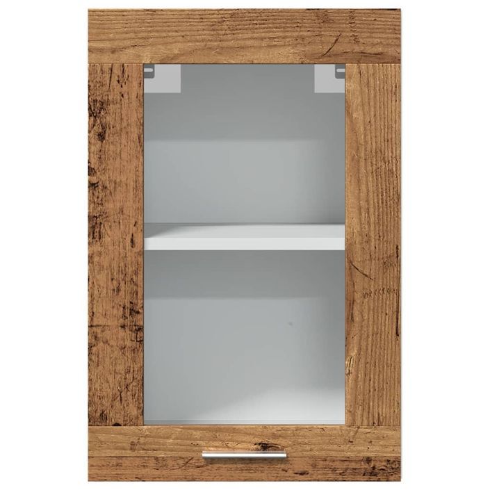 Armoire en verre suspendue vieux bois 40x31x60 cm - Photo n°4