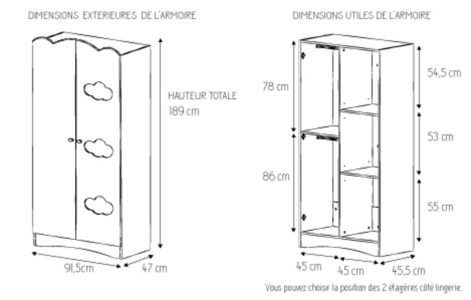 Armoire enfant taupe - Photo n°3