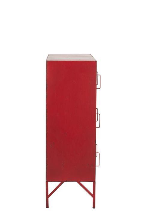 Armoire industrielle 9 tiroirs métal rouge Viho L 86 cm - Photo n°9