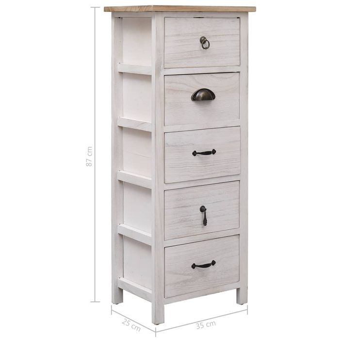 Armoire latérale 35 x 25 x 87 cm Bois de Paulownia - Photo n°7