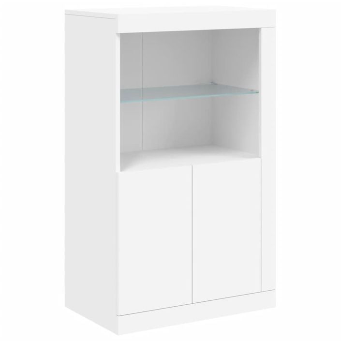 Armoire latérale avec éclairage LED blanc bois d'ingénierie - Photo n°3