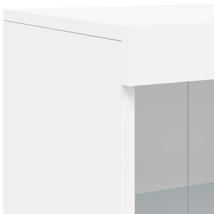 Armoire latérale avec éclairage LED blanc bois d'ingénierie - Photo n°11