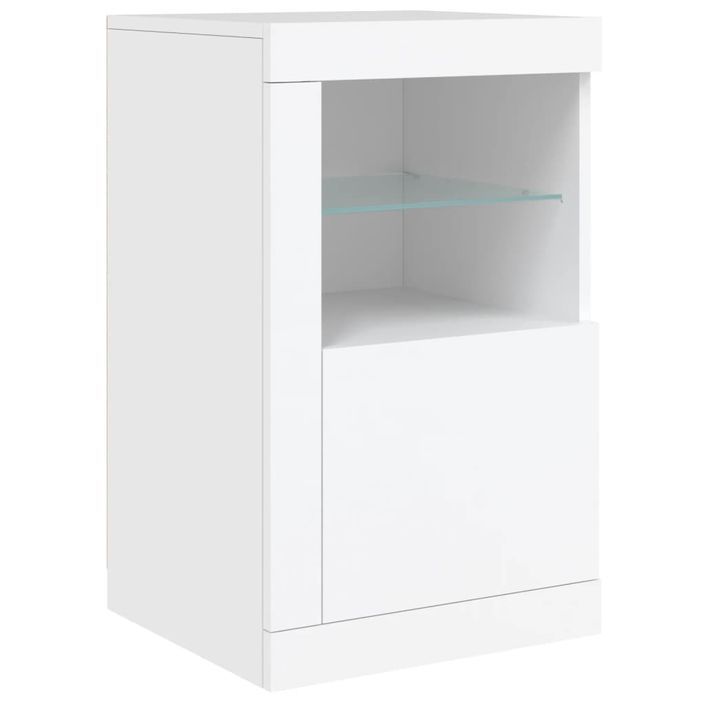 Armoire latérale avec éclairage LED blanc bois d'ingénierie - Photo n°3