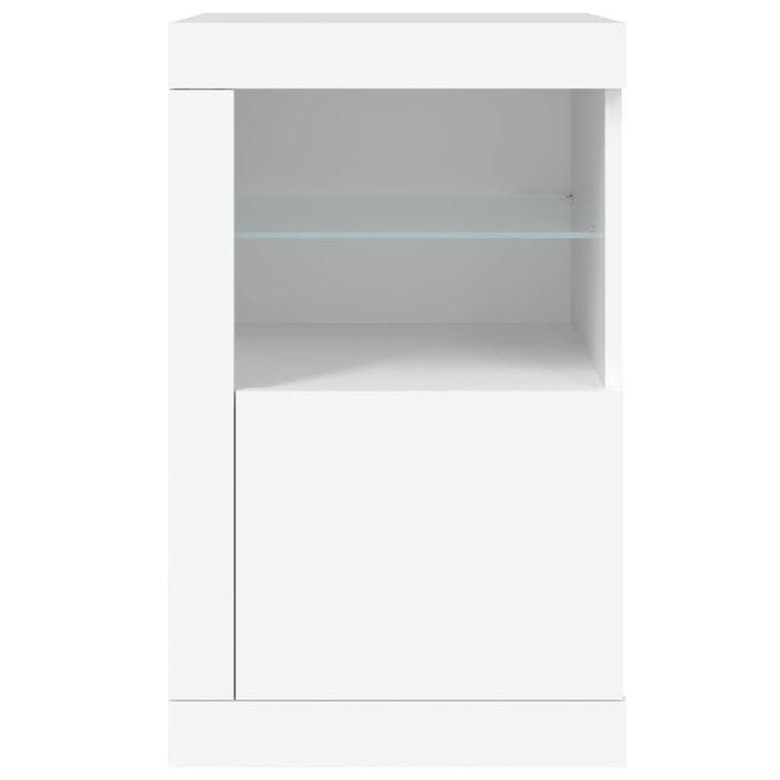 Armoire latérale avec éclairage LED blanc bois d'ingénierie - Photo n°7