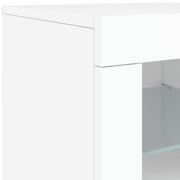 Armoire latérale avec éclairage LED blanc bois d'ingénierie - Photo n°11