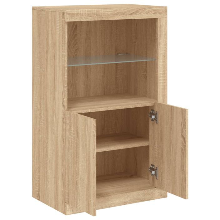 Armoire latérale avec lumières LED chêne sonoma - Photo n°6