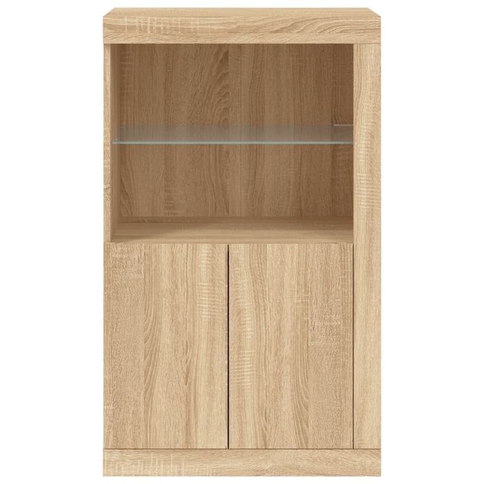 Armoire latérale avec lumières LED chêne sonoma - Photo n°7