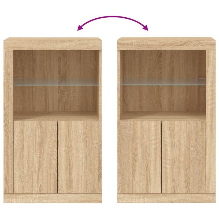 Armoire latérale avec lumières LED chêne sonoma - Photo n°10