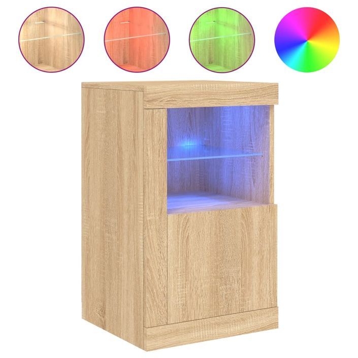 Armoire latérale avec lumières LED chêne sonoma - Photo n°1