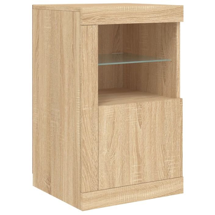 Armoire latérale avec lumières LED chêne sonoma - Photo n°3