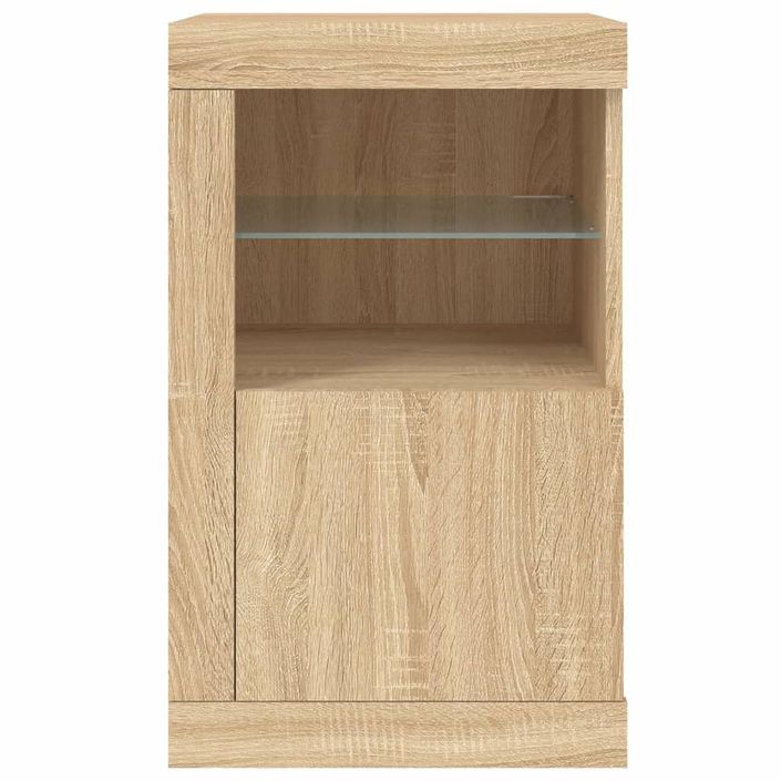 Armoire latérale avec lumières LED chêne sonoma - Photo n°7