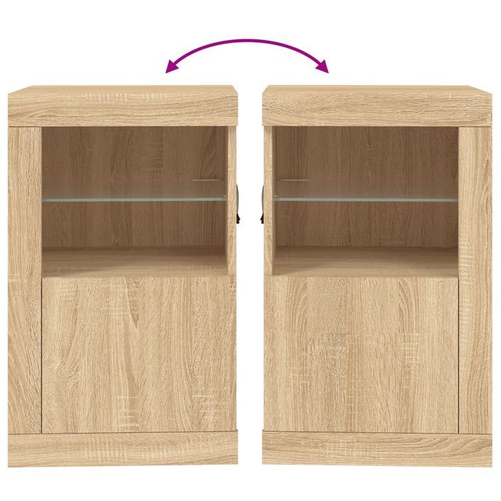 Armoire latérale avec lumières LED chêne sonoma - Photo n°10