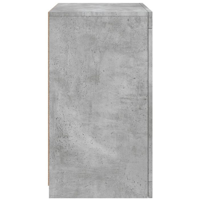 Armoire latérale avec lumières LED gris béton bois d'ingénierie - Photo n°8