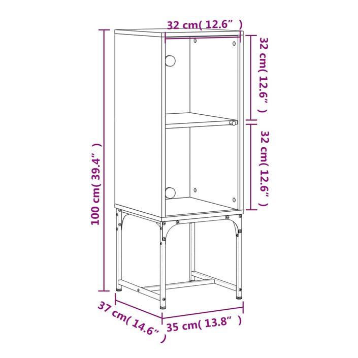 Armoire latérale avec porte en verre blanc 35x37x100 cm - Photo n°12