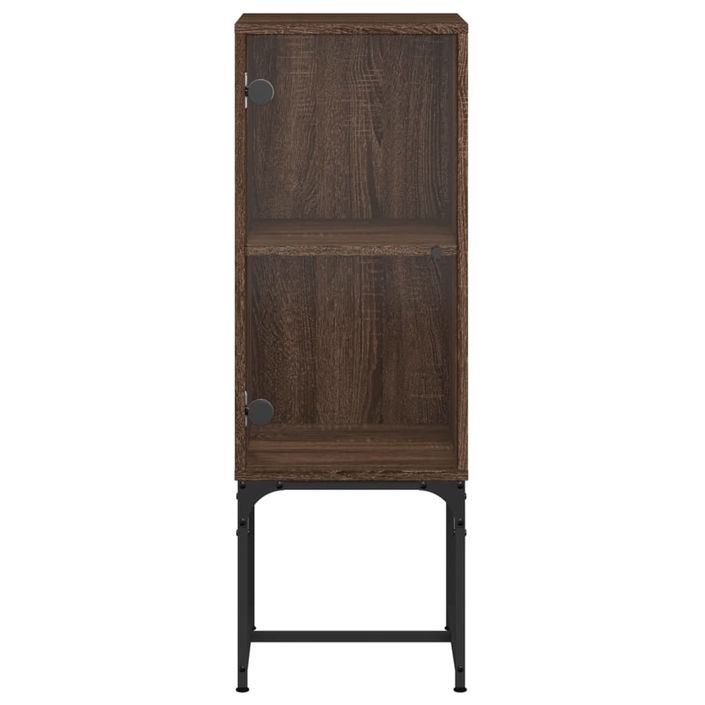 Armoire latérale avec porte en verre chêne marron 35x37x100 cm - Photo n°6