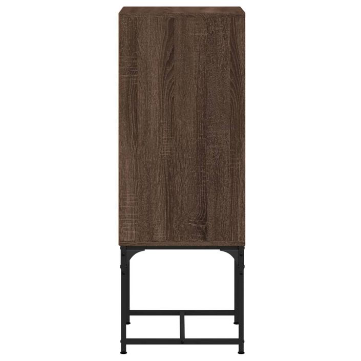 Armoire latérale avec porte en verre chêne marron 35x37x100 cm - Photo n°7