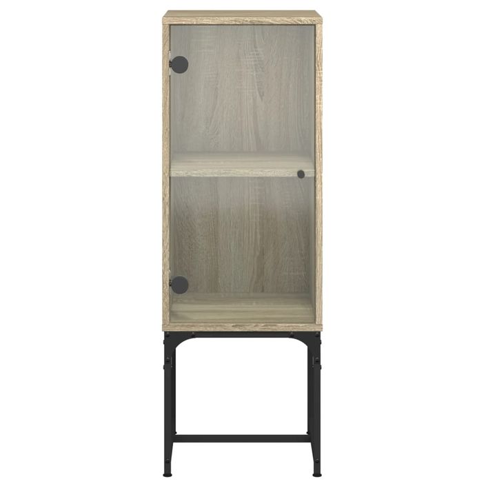 Armoire latérale avec porte en verre chêne sonoma 35x37x100 cm - Photo n°6