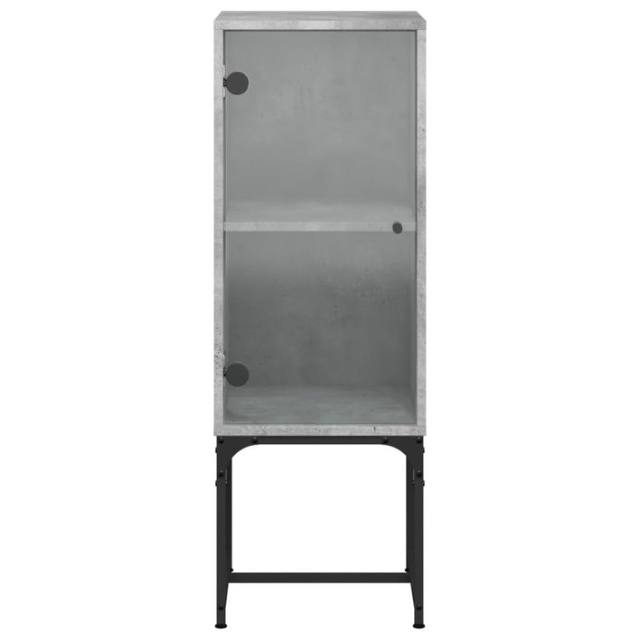 Armoire latérale avec porte en verre gris béton 35x37x100 cm - Photo n°6