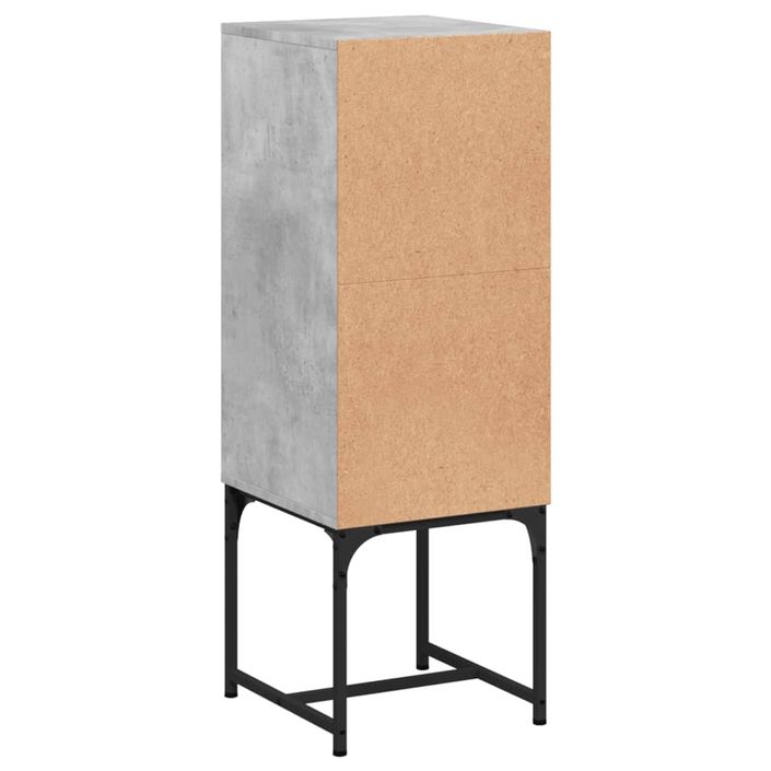 Armoire latérale avec porte en verre gris béton 35x37x100 cm - Photo n°8