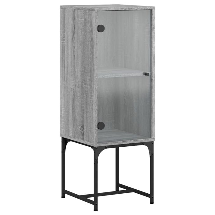 Armoire latérale avec porte en verre sonoma gris 35x37x100 cm - Photo n°1