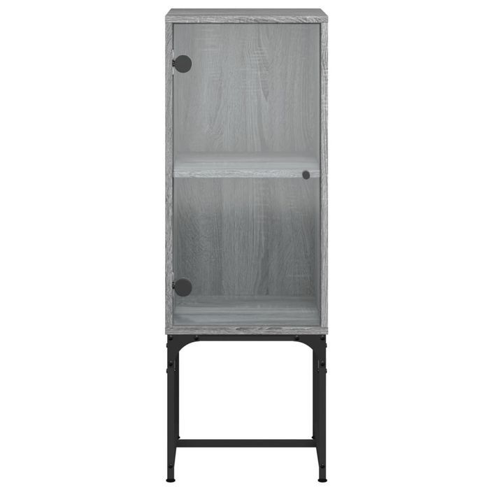 Armoire latérale avec porte en verre sonoma gris 35x37x100 cm - Photo n°6