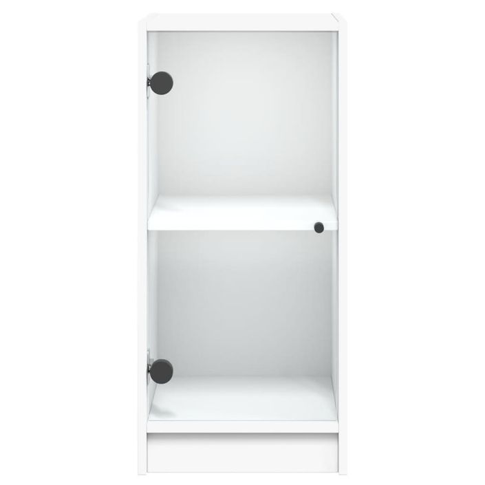 Armoire latérale avec portes en verre blanc 35x37x75,5 cm - Photo n°6