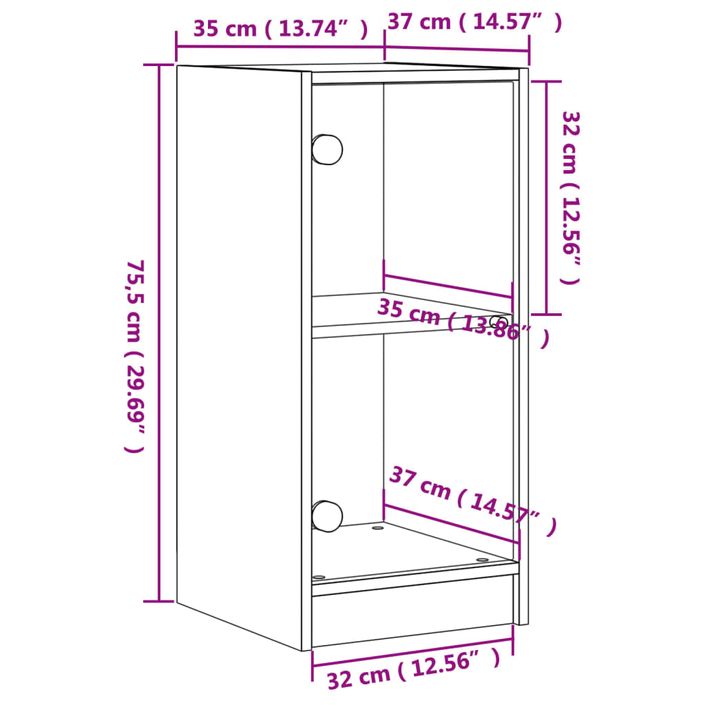 Armoire latérale avec portes en verre blanc 35x37x75,5 cm - Photo n°11