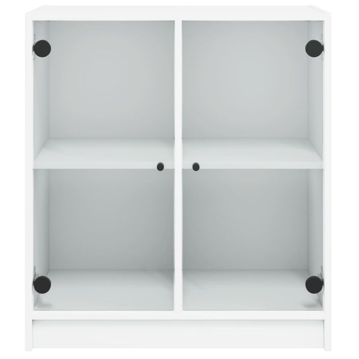 Armoire latérale avec portes en verre blanc 68x37x75,5 cm - Photo n°6