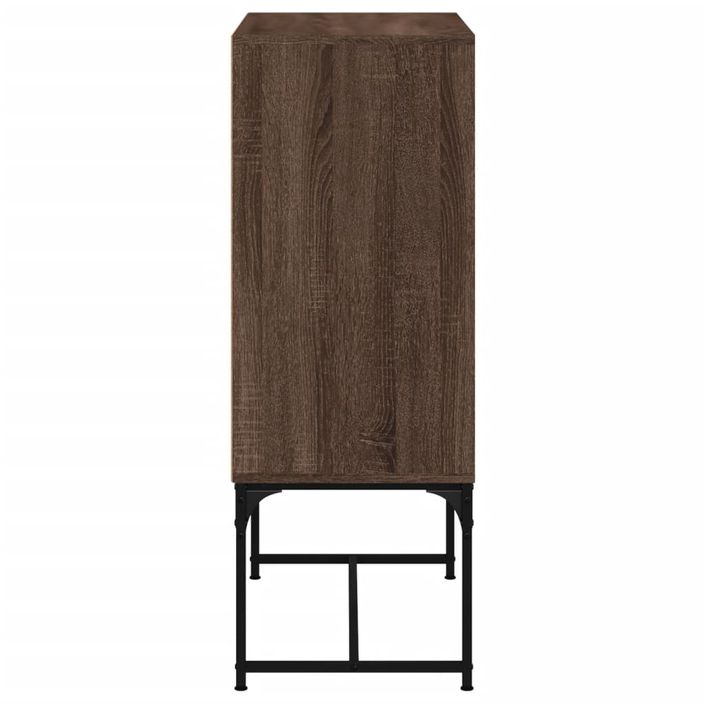 Armoire latérale avec portes en verre chêne marron 69x37x100 cm - Photo n°7