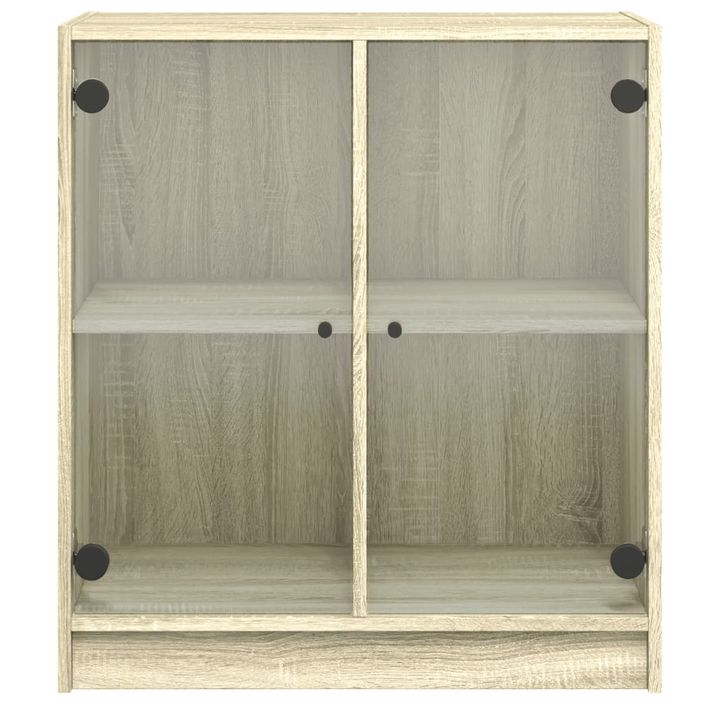 Armoire latérale avec portes en verre chêne sonoma 68x37x75,5cm - Photo n°6