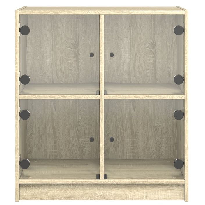 Armoire latérale avec portes en verre chêne sonoma 68x37x75,5cm - Photo n°6