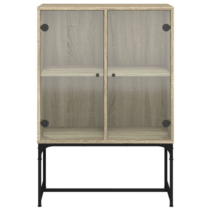 Armoire latérale avec portes en verre chêne sonoma 69x37x100 cm - Photo n°6