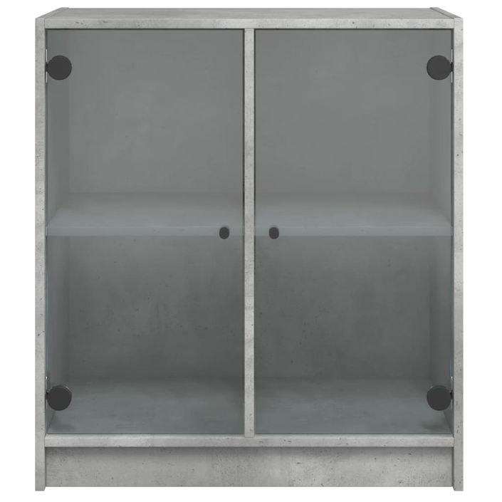 Armoire latérale avec portes en verre gris béton 68x37x75,5 cm - Photo n°6