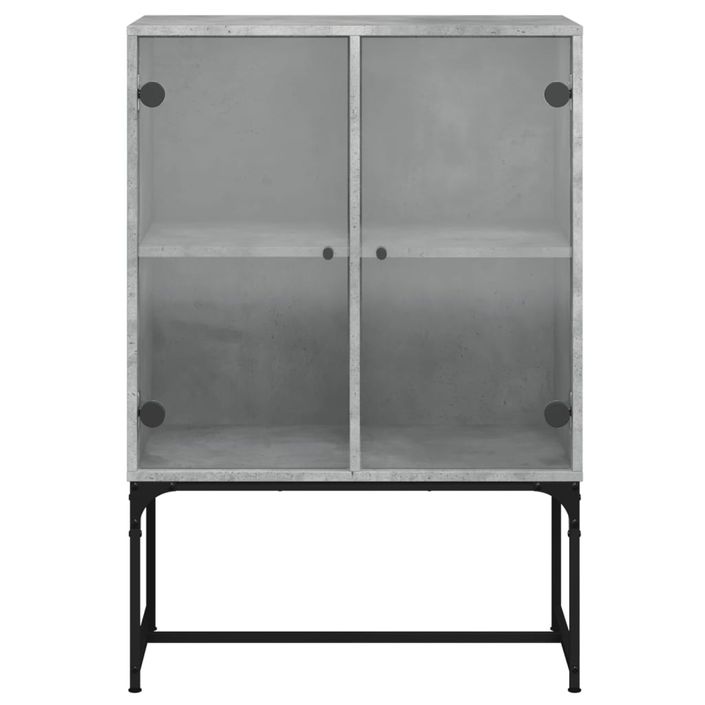 Armoire latérale avec portes en verre gris béton 69x37x100 cm - Photo n°6