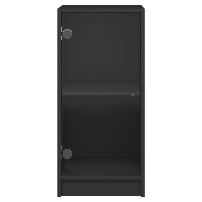 Armoire latérale avec portes en verre noir 35x37x75,5 cm - Photo n°6