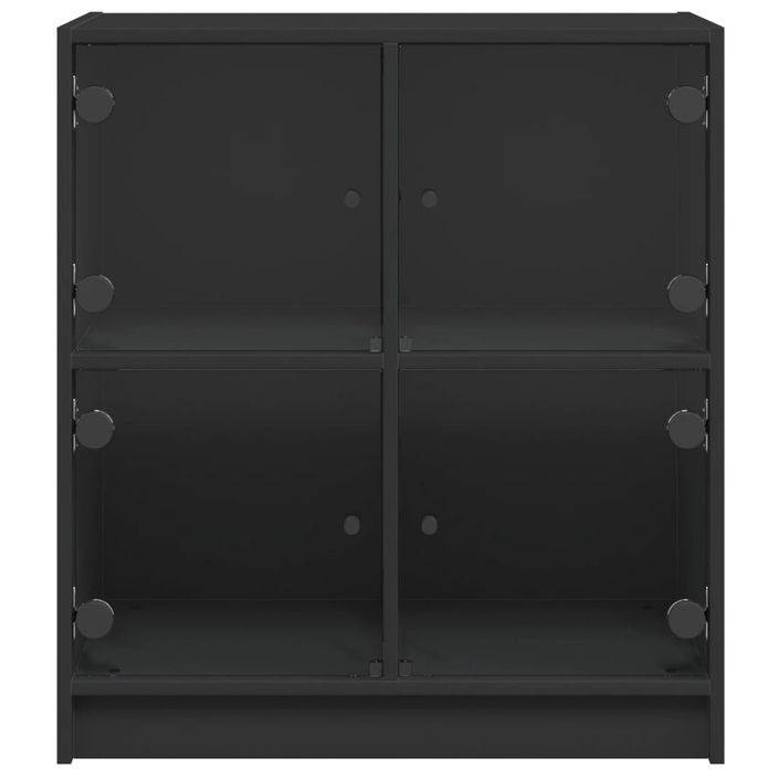 Armoire latérale avec portes en verre noir 68x37x75,5 cm - Photo n°6