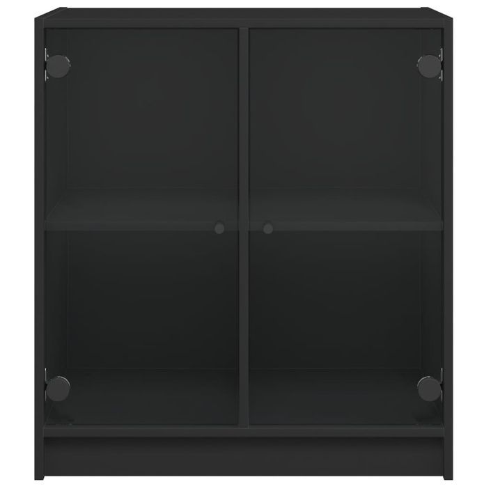 Armoire latérale avec portes en verre noir 68x37x75,5 cm - Photo n°6