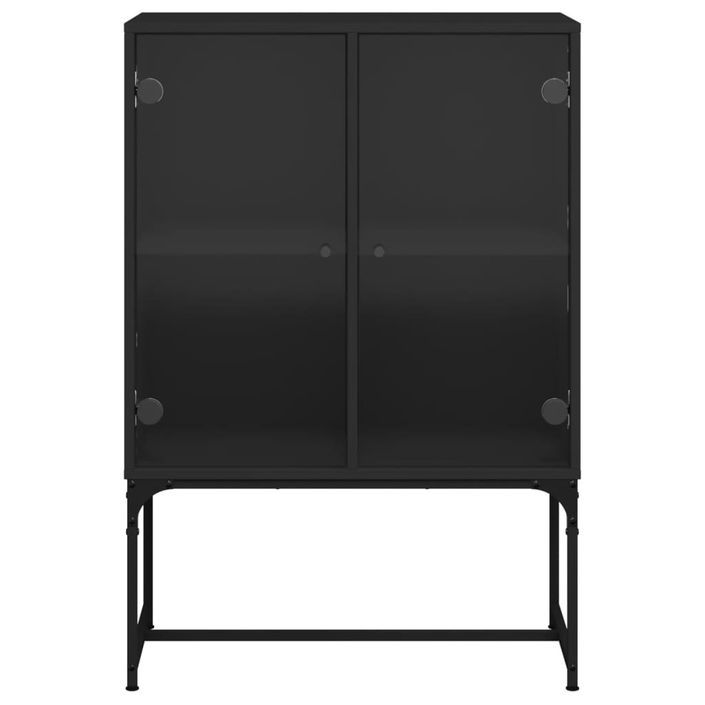 Armoire latérale avec portes en verre noir 69x37x100 cm - Photo n°6
