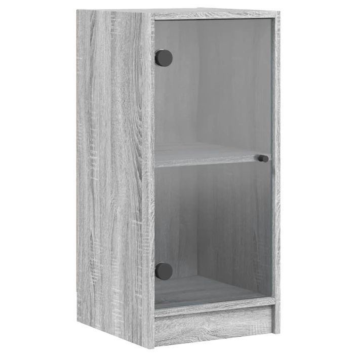 Armoire latérale avec portes en verre sonoma gris 35x37x75,5 cm - Photo n°1