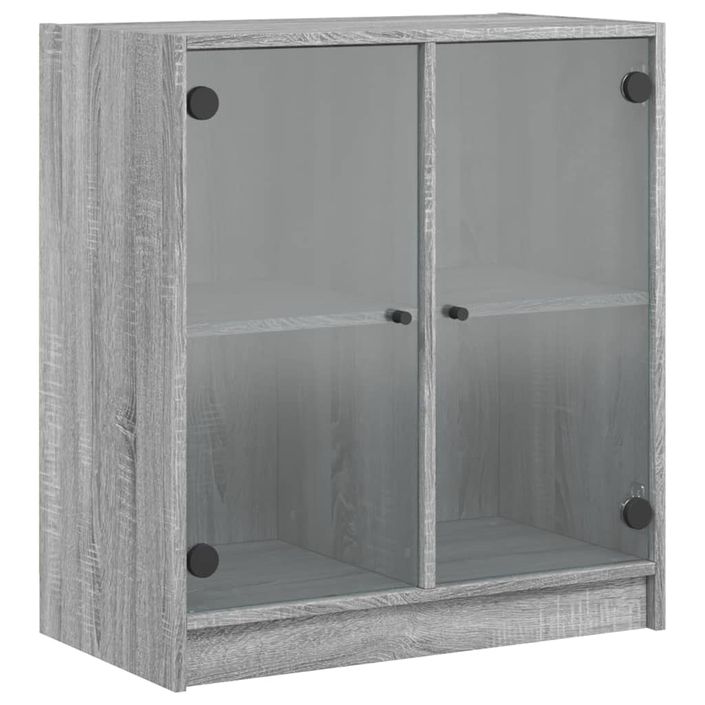 Armoire latérale avec portes en verre sonoma gris 68x37x75,5 cm - Photo n°1