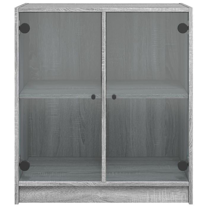 Armoire latérale avec portes en verre sonoma gris 68x37x75,5 cm - Photo n°6