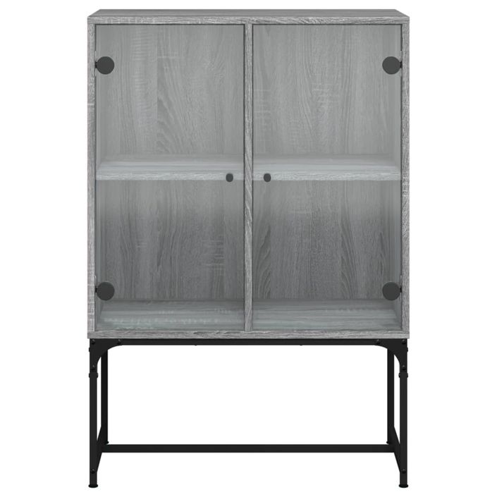 Armoire latérale avec portes en verre sonoma gris 69x37x100 cm - Photo n°6