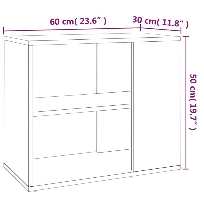 Armoire latérale Chêne marron 60x30x50 cm Bois d'ingénierie - Photo n°7