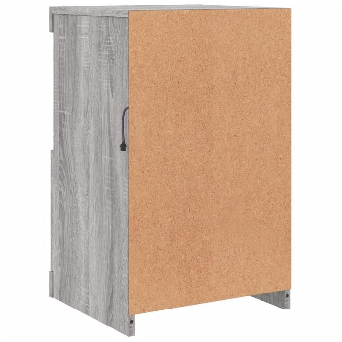 Armoire latérale et lumières LED sonoma gris bois d'ingénierie - Photo n°9